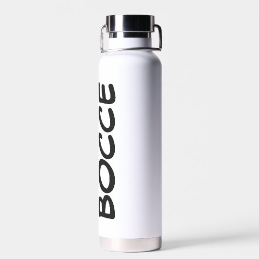 赤いパーソナライズされたカスタムボッチェボールギフト ウォーターボトル (背面)