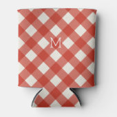 赤いパーソナライズされたギンガム 缶クーラー (正面)