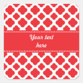 赤いパーソナライズされたクローバーパターン スクエアシール (正面)