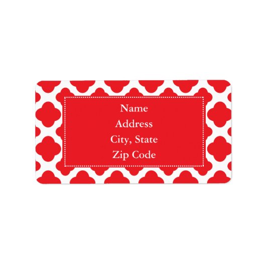 赤いパーソナライズされたクローバーパターン ラベル (正面)