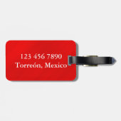 赤いパーソナライズされたグラマー両面 ラゲッジタグ (裏面横)