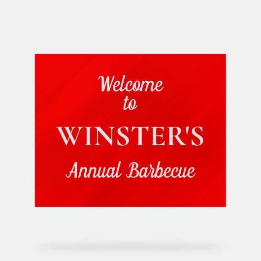 赤いパーソナライズされたグラマー幾何学的 アクリルサイン (正面)