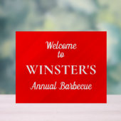 赤いパーソナライズされたグラマー幾何学的 アクリルサイン (ニュートラル)