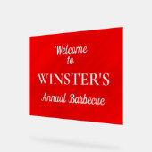 赤いパーソナライズされたグラマー幾何学的 アクリルサイン (傾斜)