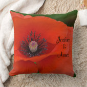 赤いパーソナライズされたケシ クッション (ブランケット)