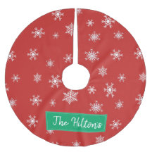 赤いパーソナライズされたスノーフレークのクリスマススカート