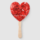 赤いパーソナライズされたダイヤモンドのファン ハンドファン (正面)