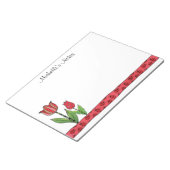 赤いパーソナライズされたチューリップ11 x 8.5 ノートパッド (アングル)