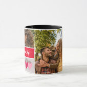 赤いパーソナライズされたハッピーバレンタインデー写真 マグカップ (中央)