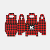 赤いパーソナライズされたバッファローのプレイド・クリスマスのお願い箱 フェイバーボックス (折り畳みなし)