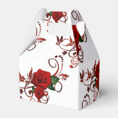 赤いパーソナライズされたバラ柄の愛用ボックス フェイバーボックス (裏面サイド)
