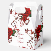 赤いパーソナライズされたバラ柄の愛用ボックス フェイバーボックス (オープン)