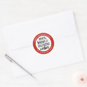 赤いパーソナライズされたバレンタインデステッカー ラウンドシール (封筒)