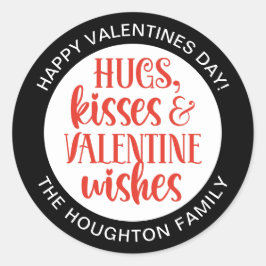赤いパーソナライズされたバレンタインデステッカー ラウンドシール