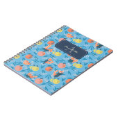 赤いパーソナライズされたパンダの青いアップルノート ノートブック (左側)