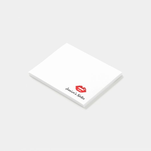 赤いパーソナライズされたピクセルの唇キスPost-it®ノート ポストイット (アングル)
