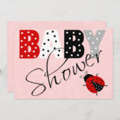 赤いパーソナライズされたラディバグ赤ちゃんシャワー招待状 招待状 (正面/裏面)