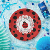 赤いパーソナライズされたラディバグ赤ちゃんシャワー紙プレート ペーパープレート (パーティー)