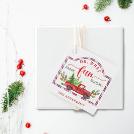 赤いパーソナライズされたヴィンテージトラックああ何のおもしろいギフト フェイバータグ