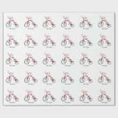 赤いパーソナライズされた三輪車の幼児キッズクリスマス ラッピングペーパー (フラット)