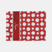 赤いパーソナライズされた山形のバレーボール名を呼ぶ フリースブランケット (正面(横))