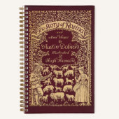 赤いパーソナライズされた本ビクトリアン誌点々のある誌 ノートブック (正面)
