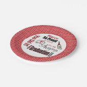 赤いパーソナライズされた格子縞のナース卒業 ペーパープレート (アングル)