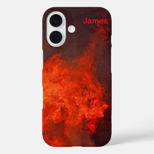 赤いパーソナライズされた火Apple iPhoneケース iPhone 16ケース