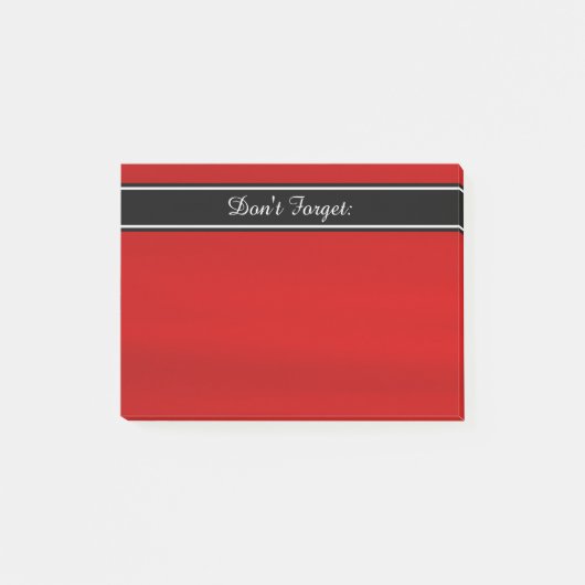 赤いパーソナライズされた白黒の投稿Itメモ ポストイット (正面)