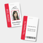 赤いパーソナライズされた社員企業のセキュリティID バッジ (正面＆裏面)
