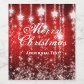 赤いパーソナライズされた秋のスターズホリデー ワインラベル (シングルラベル)