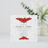赤いパーソナライズされた結婚式招待状 招待状 (スタンド正面)