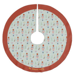 赤いパーソナライズされた緑のくるみ割りバレエ音楽 ブラッシュドポリエステルツリースカート