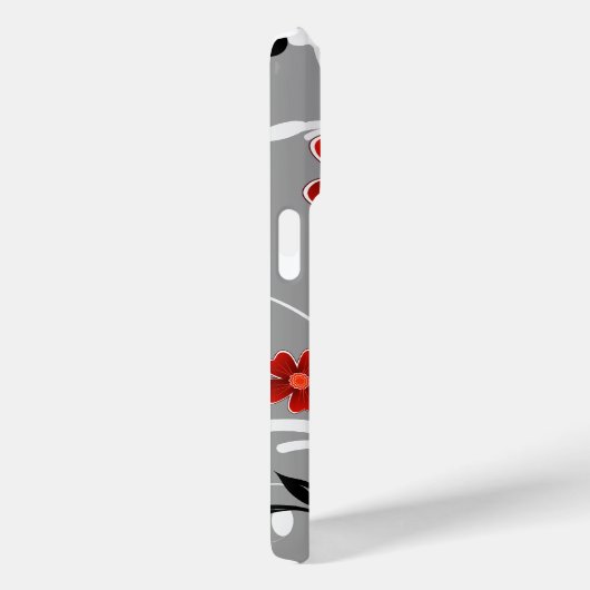 赤いパーソナライズされた花とシルエット Case-Mate iPhoneケース (裏面 / 右)