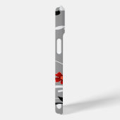 赤いパーソナライズされた花とシルエット Case-Mate iPhoneケース (裏面 / 右)