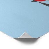 赤いパーソナライズされた飛行機ブルーバースデーパーティー ポスター (角)