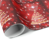 赤いパーソナライズのクリスマスツリー ラッピングペーパー (ロールコーナー)