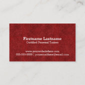 赤いパーソナルトレーナーのフィットネスの名刺 名刺 (裏面)