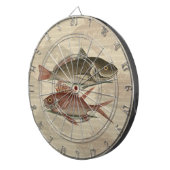 赤いパーチの魚 釣り人の芸術 ダーツボード (正面右)