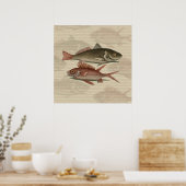 赤いパーチの魚 釣り人の芸術 ポスター (キッチン)