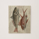 赤いパーチの魚 釣り人 アート ジグソーパズル (縦)
