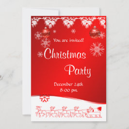 赤いパーティの招待状のクリスマス 招待状