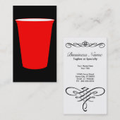赤いパーティーのコップ 名刺 (正面/裏面)