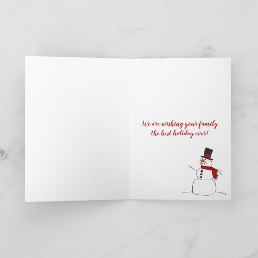 赤いパーティーカップのクリスマスサンタハット シーズンカード (内部)