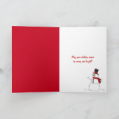 赤いパーティーカップのメリークリスマスサンタキャップ シーズンカード (内部)