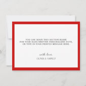 赤いパーティー帽子のクリスマスの赤ちゃん動物 サンキューカード (裏面)