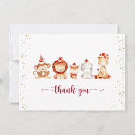 赤いパーティー帽子 サンキューカード