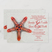 赤いヒゴカイメンビーチでのデスティネーションウェディング招待状 招待状 (正面/裏面)