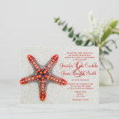 赤いヒゴカイメンビーチでのデスティネーションウェディング招待状 招待状 (スタンド正面)
