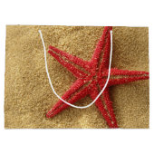 赤いヒトデのギフトバッグ ラージペーパーバッグ (裏面)